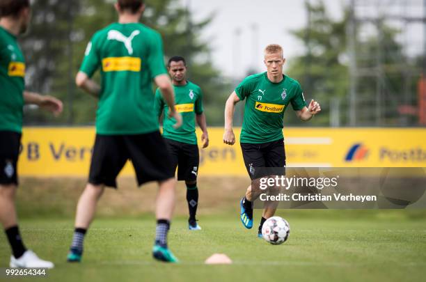 Oscar Wendt during a training session of Borussia Moenchengladbach at Borussia-Park on July 05, 2018 in Moenchengladbach, Germany.