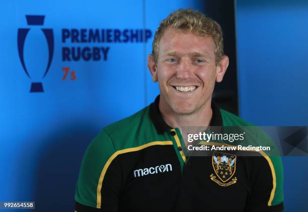 Sam Vesty of Northampton Saints is pictured during the announcement of the 2018-19 Gallagher Premiership Rugby fixtures at BT Tower on July 6, 2018...