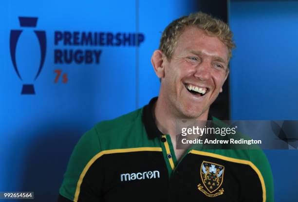 Sam Vesty of Northampton Saints is pictured during the announcement of the 2018-19 Gallagher Premiership Rugby fixtures at BT Tower on July 6, 2018...