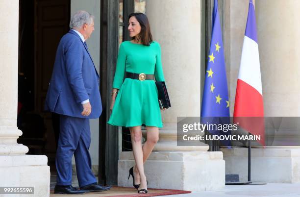 French Minister for the Territorial Cohesion Jacques Mézard speaks with French Minister attached to the Minister of Ecological and Inclusive...