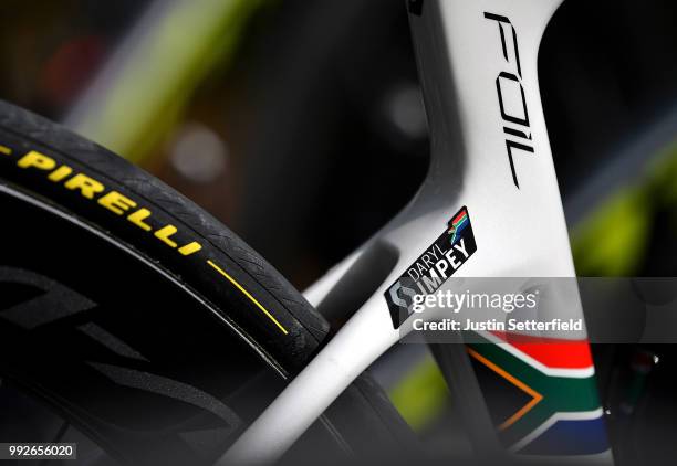 Daryl Impey of South Africa and Team Mitchelton-Scott / A detail view of the Scott Bike / during the 105th Tour de France 2018, Training / TDF / on...