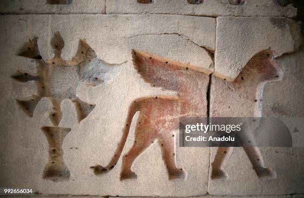 Archaeological works continue in the Ayanis neighborhood of the eastern province of Van, Turkey on July 06, 2018. Ayanis Castle was constructed on a...