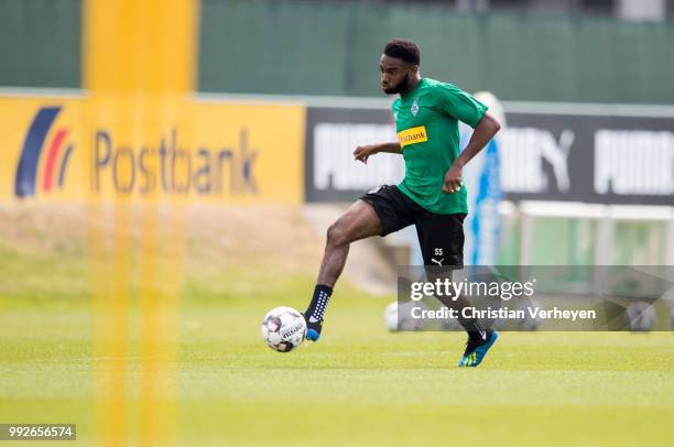 Mandela Egbo during a training session of Borussia Moenchengladbach at Borussia-Park on July 05, 2018 in Moenchengladbach, Germany.