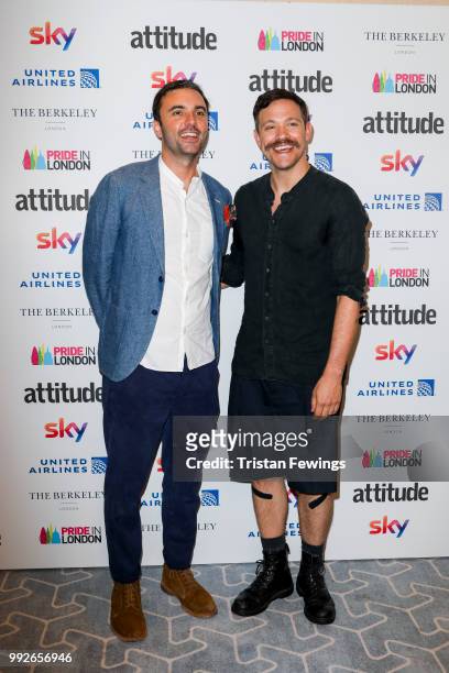 Chris Sweeney and Will Young attends the Attitude Pride Awards 2018 at The Berkeley Hotel on July 6, 2018 in London, England.