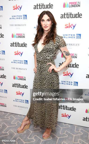 Juno Dawson attending the Attitude Pride Awards 2018 at The Berkeley, London. PRESS ASSOCIATION. Picture date: Friday July 6, 2018. Photo credit...