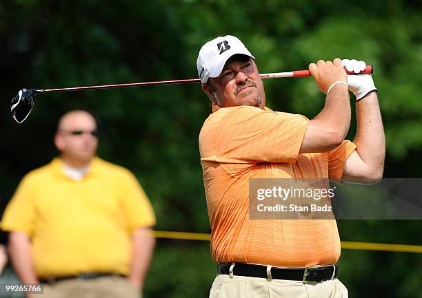 Mark Carnevale hits from the tenth tee box during the first round of the BMW Charity Pro-Am at the Thornblade Club held on May 13, 2010 in Greer,...