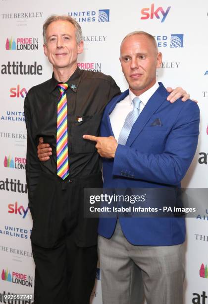 Peter Tatchell, left, and judge Robert Rinder attending the Attitude Pride Awards 2018 at The Berkeley, London. PRESS ASSOCIATION. Picture date:...