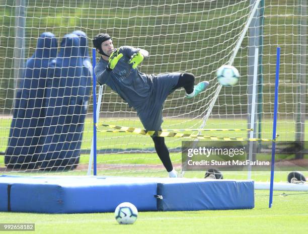 Petr Cech of Arsenal during a training session at London Colney on July 6, 2018 in St Albans, England.