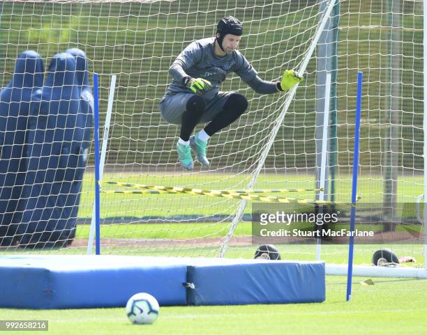 Petr Cech of Arsenal during a training session at London Colney on July 6, 2018 in St Albans, England.