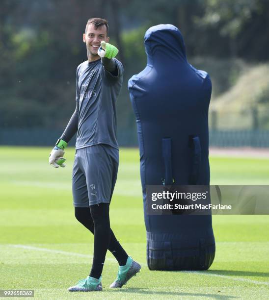 Dejan Iliev of Arsenal during a training session at London Colney on July 6, 2018 in St Albans, England.