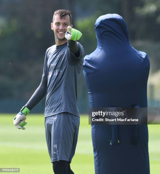 Dejan Iliev of Arsenal during a training session at London Colney on July 6, 2018 in St Albans, England.