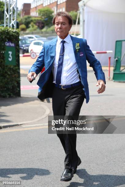 Sir Cliff Richard seen arriving at Wimbledon Day 5 on July 6, 2018 in London, England.