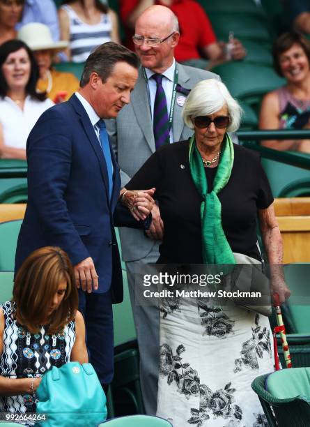 Former British Prime Minister David Cameron attends day five of the Wimbledon Lawn Tennis Championships at All England Lawn Tennis and Croquet Club...