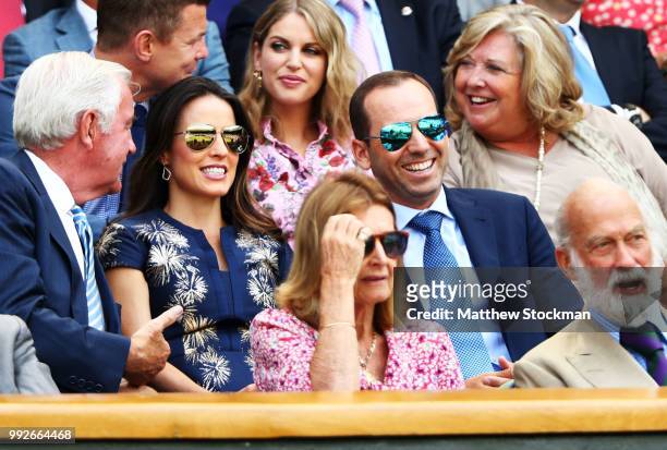Sergio Garcia and wife Angela Akins Garcia attend day five of the Wimbledon Lawn Tennis Championships at All England Lawn Tennis and Croquet Club on...