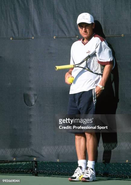 Mats Wilander of Sweden during the Ericsson Open Tennis Tournament at the Tennis Center at Crandon Park in Key Biscayne, Florida, circa March 2001.