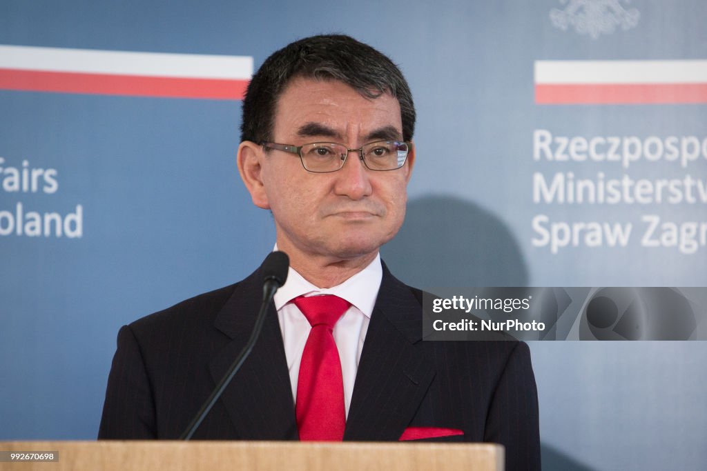 Japanese Foreign Minister Taro Kono visits Poland