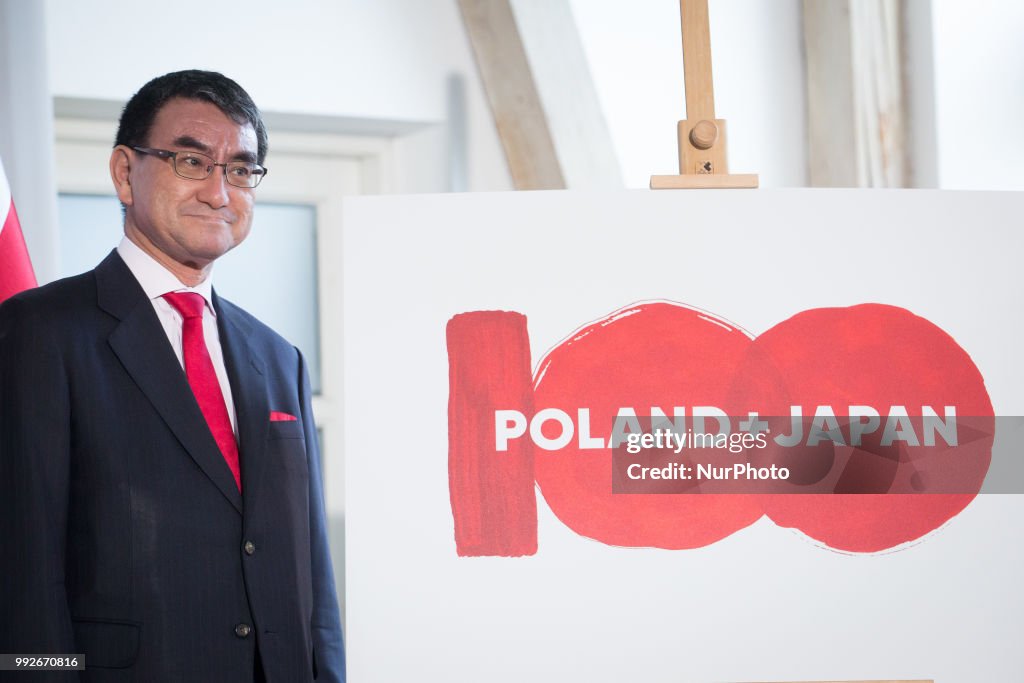 Japanese Foreign Minister Taro Kono visits Poland