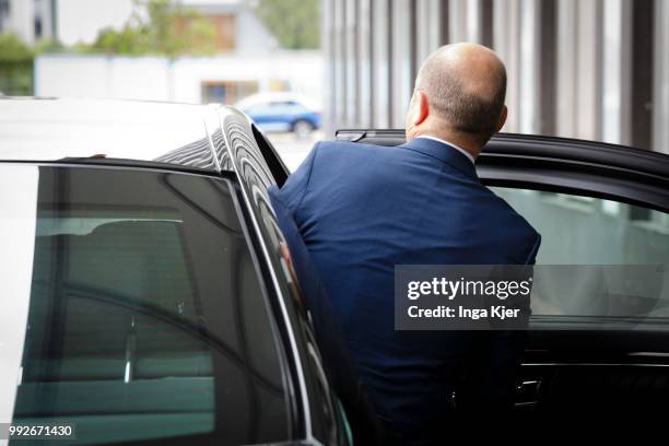 Berlin, Germany German Finance Minister Olaf Scholz leaves the federal press conference on July 06, 2018 in Berlin, Germany.