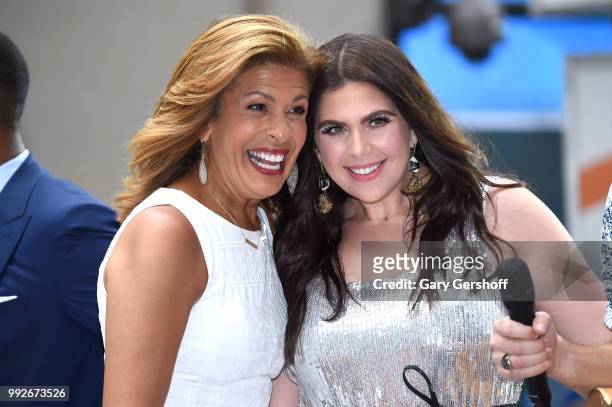 Today' show host Hoda Kotb and recording artist Hillary Scott of Lady Antebellum seen on stage during NBC's 'Today' at Rockefeller Plaza on July 6,...
