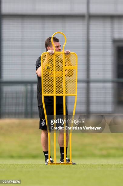 Headcoach Dieter Hecking during a training session of Borussia Moenchengladbach at Borussia-Park on July 05, 2018 in Moenchengladbach, Germany.