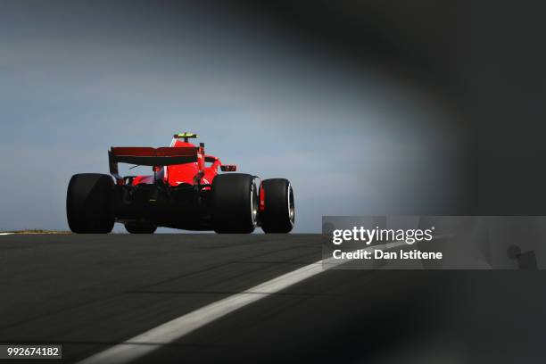 Kimi Raikkonen of Finland driving the Scuderia Ferrari SF71H on track during practice for the Formula One Grand Prix of Great Britain at Silverstone...