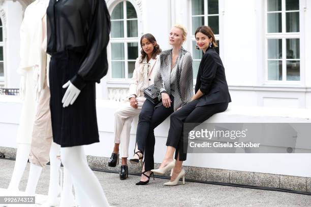 Rabea Schif, Franziska Knuppe and Eva Padberg during the Strenesse presentation as part of Der Berliner Salon Spring/Summer 2019 at Kronprinzenpalais...