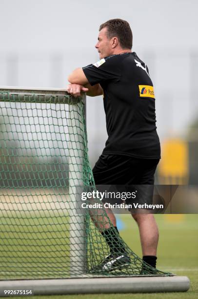 Headcoach Dieter Hecking during a training session of Borussia Moenchengladbach at Borussia-Park on July 05, 2018 in Moenchengladbach, Germany.