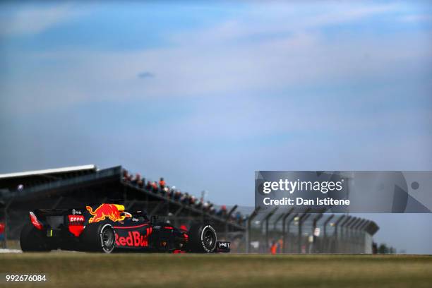 Daniel Ricciardo of Australia driving the Aston Martin Red Bull Racing RB14 TAG Heuer on track during practice for the Formula One Grand Prix of...