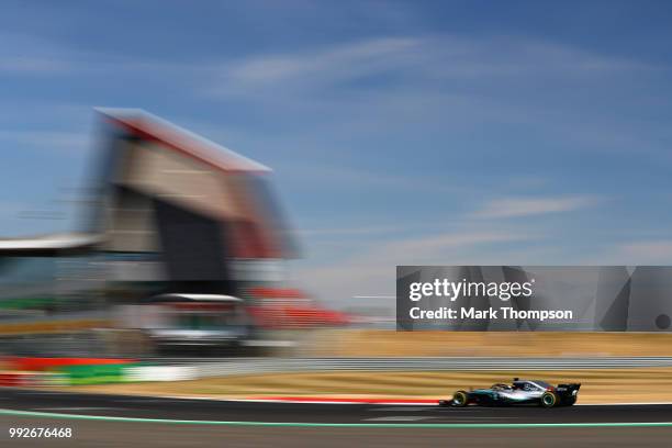 Lewis Hamilton of Great Britain driving the Mercedes AMG Petronas F1 Team Mercedes WO9 on track during practice for the Formula One Grand Prix of...