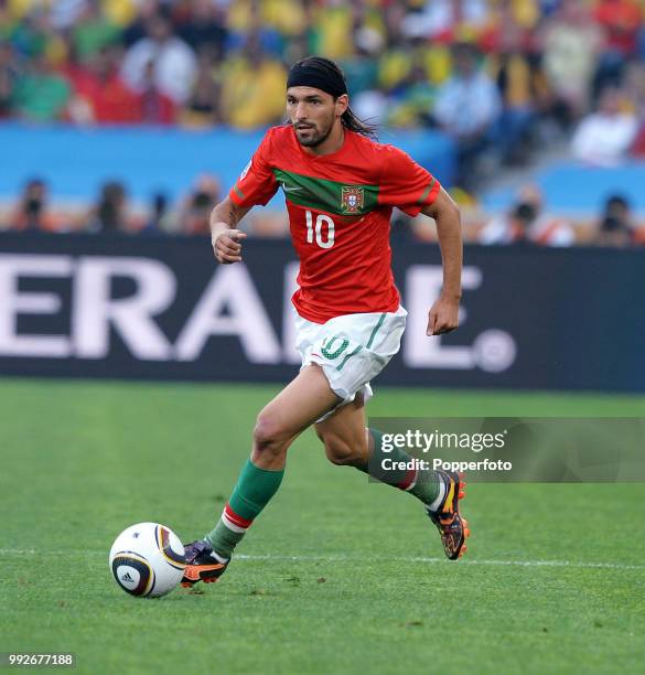 Danny of Portugal in action during the FIFA World Cup Group G match between Portugal and Brazil at the Moses Mabhida Stadium on June 25, 2010 in...