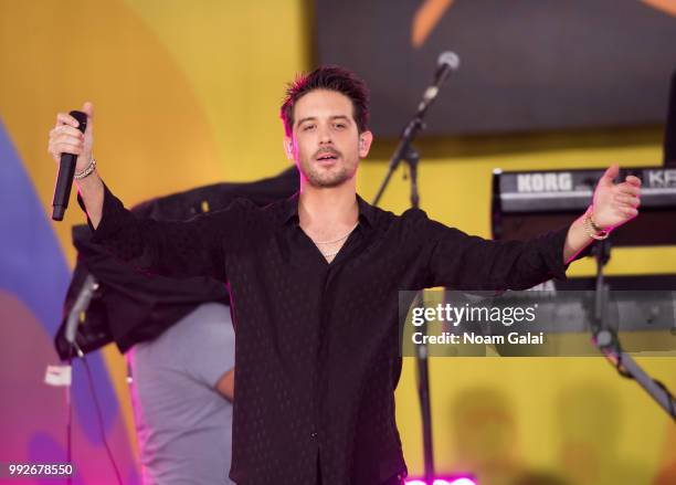 Eazy performs on ABC's "Good Morning America" at Rumsey Playfield, Central Park on July 6, 2018 in New York City.