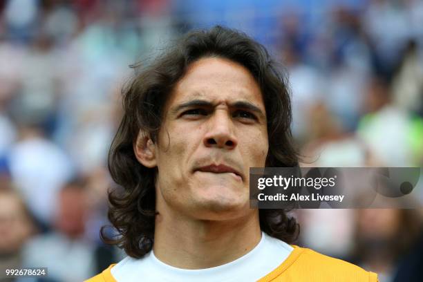 Edinson Cavani of Uruguay looks on prior to the 2018 FIFA World Cup Russia Quarter Final match between Uruguay and France at Nizhny Novgorod Stadium...