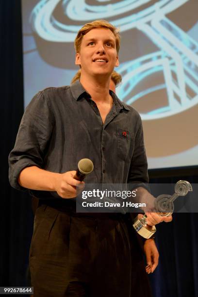 George Ezra, winner of the AEG Presents Best Male Award on stage during the Nordoff Robbins' O2 Silver Clef Awards ceremony at Grosvenor House, on...