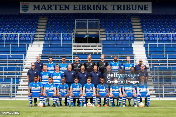 Physical trainer Jan Borghuis, Younes Namli, Bram van Polen, goalkeeper Mickey van der Hart, goalkeeper Diederik Boer, goalkeeper Mike Hauptmeijer,...