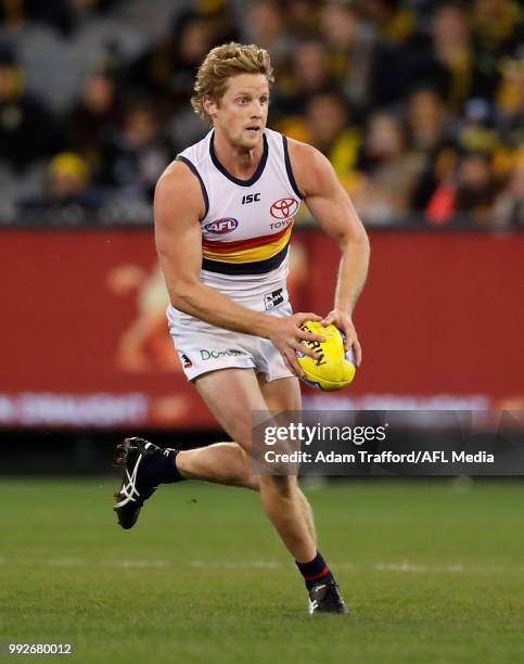 Rory Sloane of the Crows in action during the 2018 AFL round 16 match between the Richmond Tigers and the Adelaide Crows at the Melbourne Cricket...