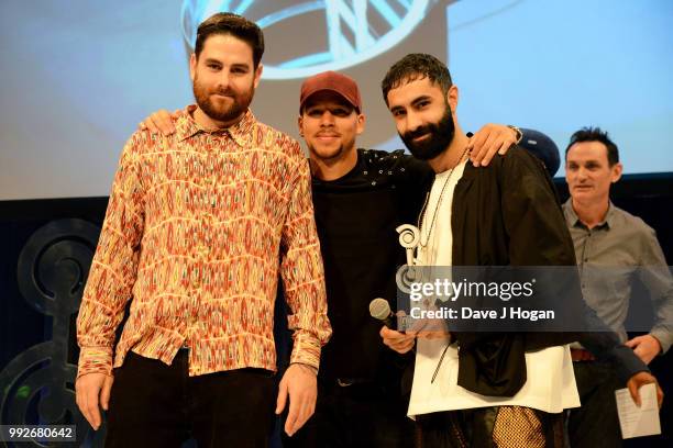 Rudimental, winners of the Bose Innovation Award on stage during the Nordoff Robbins' O2 Silver Clef Awards ceremony at Grosvenor House, on July 6,...