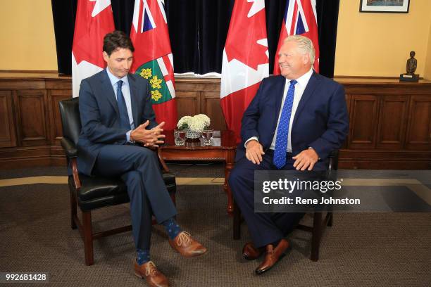 Premier Ford will greet Prime Minister Trudeau at Queens Park.July 05, 2018.