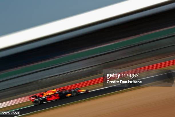 Daniel Ricciardo of Australia driving the Aston Martin Red Bull Racing RB14 TAG Heuer on track during practice for the Formula One Grand Prix of...