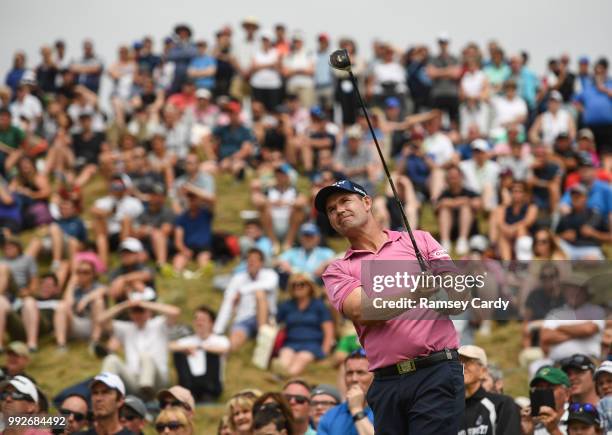 Donegal , Ireland - 6 July 2018; Padraig Harrington of Ireland plays a shot from the 8th tee during Day Two of the Dubai Duty Free Irish Open Golf...