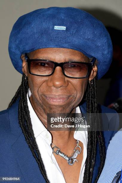 Nile Rodgers poses during the Nordoff Robbins' O2 Silver Clef Awards ceremony at Grosvenor House, on July 6, 2018 in London, England.