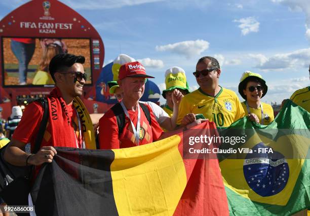 General view during the 2018 FIFA World Cup Russia Quarter Final match between Brazil and Belgium at Kazan Arena on July 6, 2018 in Kazan, Russia.