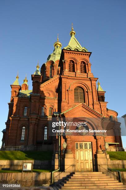 uspenski cathedral in helsinki finland. - helsinki cathedral stock pictures, royalty-free photos & images