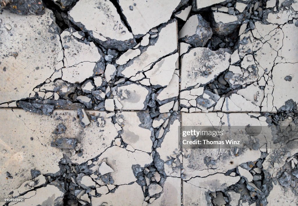 Demolished sidewalk