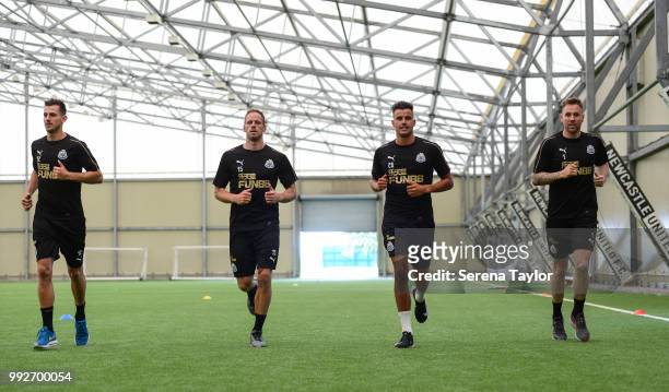 Newcastle United Goalkeepers seen L-R Martin Dubravka, Matz Sels, Karl Darlow and Rob Elliot undergo testing during the first team training session...