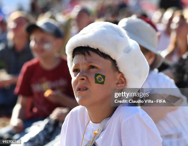 General view during the 2018 FIFA World Cup Russia Quarter Final match between Brazil and Belgium at Kazan Arena on July 6, 2018 in Kazan, Russia.