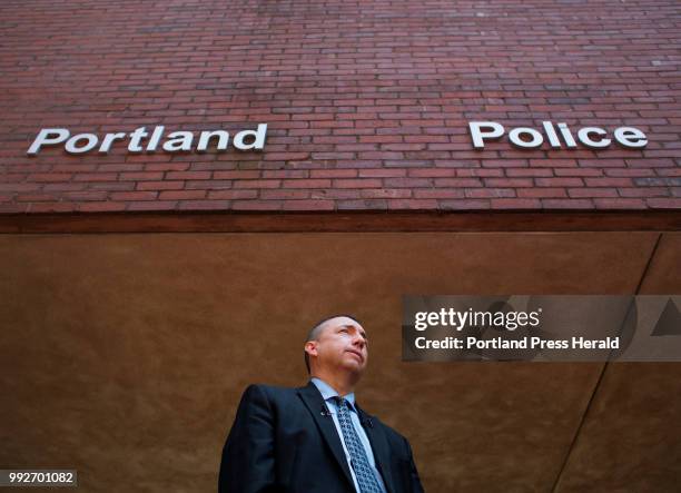 Portland Police Chief Michael Sauschuck talks to reporters about his decision to leave his post atop the department to serve as one of two assistant...
