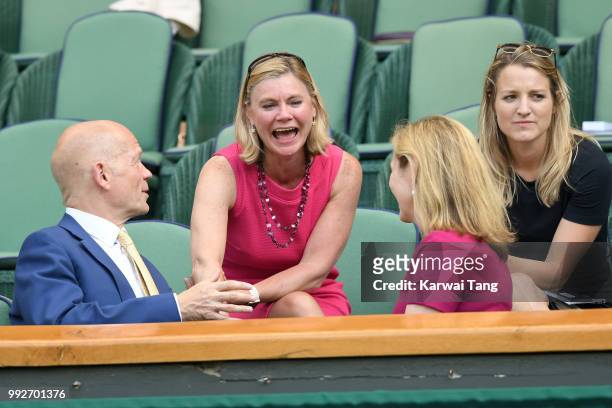 William Hague and wife Ffion, Justine Greening and Nicole Simon attend day five of the Wimbledon Tennis Championships at the All England Lawn Tennis...