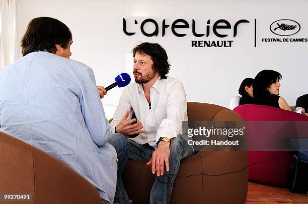 Mathieu Amalric is interviewed during the 63rd Annual Cannes Film Festival on May 13, 2010 in Cannes, France.