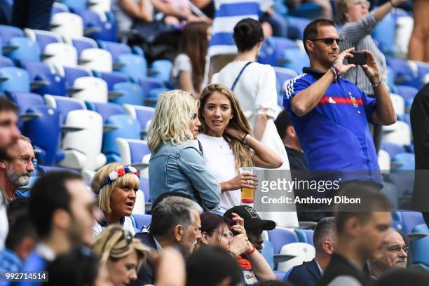 Erika Choperena, wife of Antoine Griezmann and Sofia Herrera, wife of Diego Godin of Uruguay during 2018 FIFA World Cup Quarter Final match between...