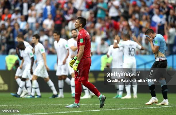 Fernando Muslera of Uruguay looks dejected following France scoring their second goal during the 2018 FIFA World Cup Russia Quarter Final match...
